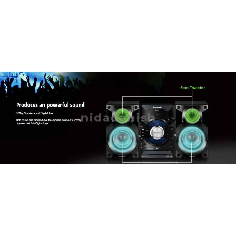 Panasonic Hi-Fi 3900W Dvd Cd Mp3 Bluetooth 2 Usb Sc-Vkx25Gs-K 2 Panasonic Hi-Fi 3900W Dvd Cd Mp3 Bluetooth 2 Usb Sc-Vkx25Gs-K