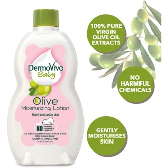 Dabur Dermoviva Baby Moisturizing Lotion With Virgin Olive Oil, No Harmful ingredients 200ml - Set of 6 Pcs
