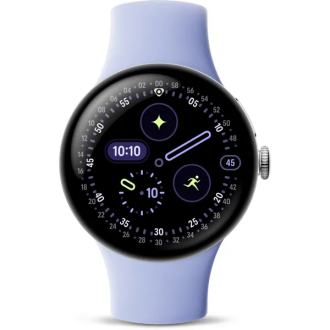 Google Pixel Watch 4 LTE 41mm - Polished Silver with Iris Active Band