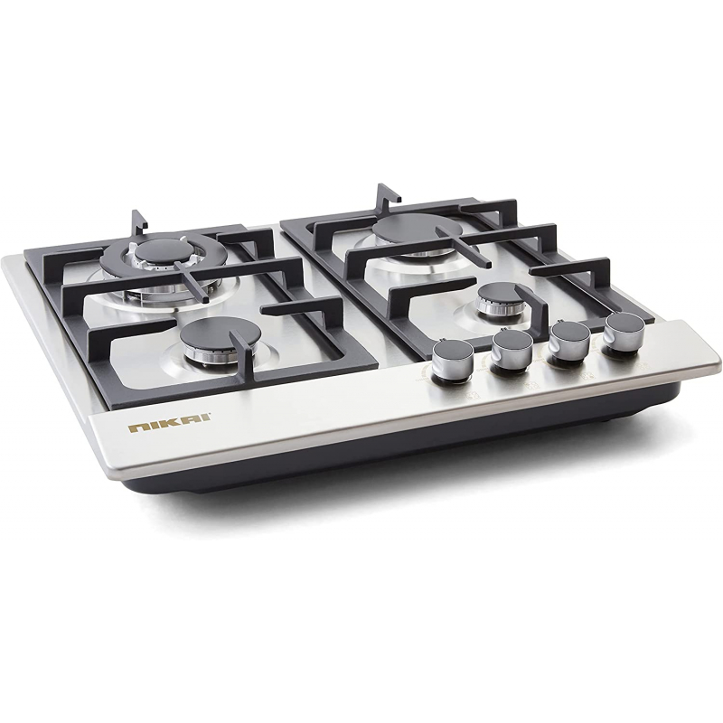 Nikai Gas Cooker 4 Burner Steel Built In Hob 50X45X25 Ngh3005N Stainless Steel Auto Pulse Ignition System Heavy Cast Iron Pan Support Straight Flame 1 Nikai Gas Cooker 4 Burner Steel Built In Hob 50X45X25 Ngh3005N Stainless Steel Auto Pulse Ignition System Heavy Cast Iron Pan Support Straight Flame