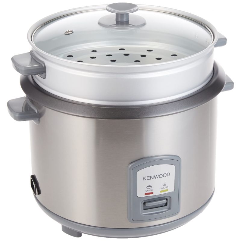 Kenwood Rice Cooker 2.8L Keep Warm Function Teflon Coated Pot 1000W Rcm71.000Ss - Glass Lid Non Stick Stainless Steel Removable Cooking With Steam Basket Pot Indicator Lights 2 Kenwood Rice Cooker 2.8L Keep Warm Function Teflon Coated Pot 1000W Rcm71.000Ss - Glass Lid Non Stick Stainless Steel Removable Cooking With Steam Basket Pot Indicator Lights