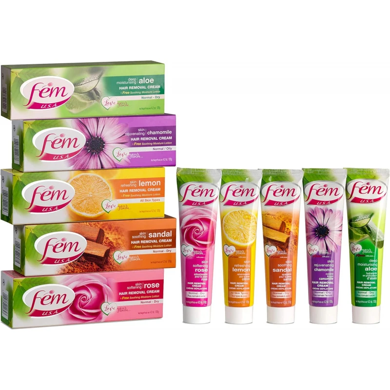 Dabur Fem Hair Removal Cream,For Normal And Dry Skin, Skin Rejuvenating, 120G Sandal Wood 6 Dabur Fem Hair Removal Cream,For Normal And Dry Skin, Skin Rejuvenating, 120G Sandal Wood - Set Of 3 Pcs