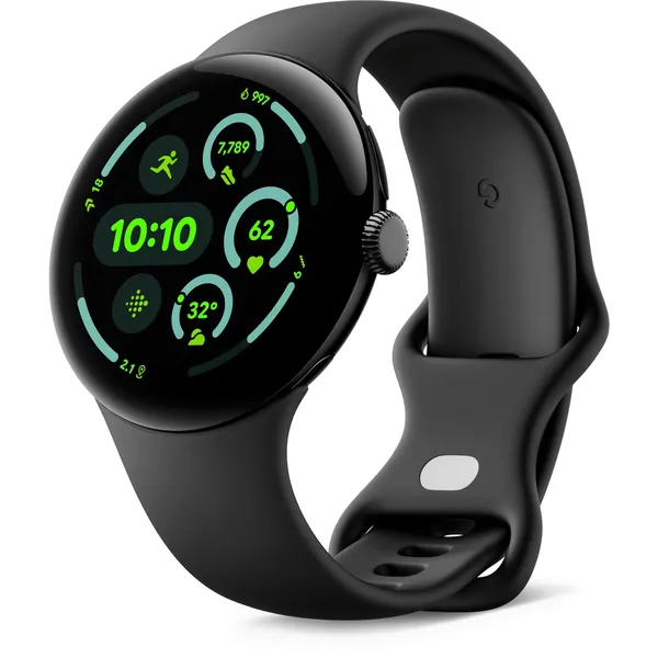 Google Pixel Watch 3 Wi-Fi 45Mm - Matte Black With Obsidian Active Band 1 Google Pixel Watch 3 Wi-Fi 45Mm - Matte Black With Obsidian Active Band
