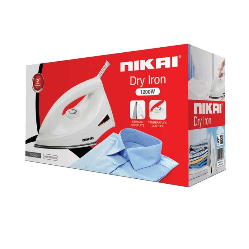 Nikai Dry Iron Ceramic Sole Plate 1200W Ndi725N 1.6M Power Cord Easy Regulator Temperature Control 7 Nikai Dry Iron Ceramic Sole Plate 1200W Ndi725N 1.6M Power Cord Easy Regulator Temperature Control