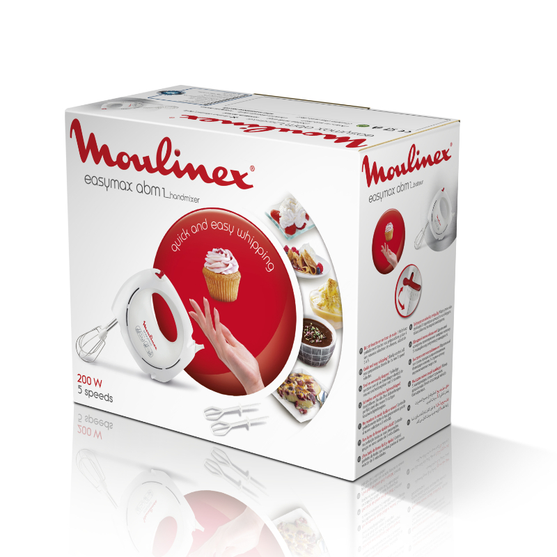 Moulinex Easymax Hand Mixer 200W 5 Speeds 2 Attachments White Hm250127 6 Moulinex Easymax Hand Mixer 200W 5 Speeds 2 Attachments White Hm250127