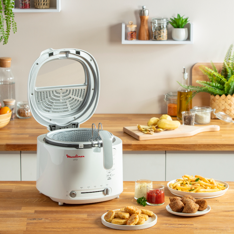 Moulinex Deep Fryer 1Kg/1.8L Capacity 1470W Adjustable Thermostat White Af203127 9 Moulinex Deep Fryer 1Kg/1.8L Capacity 1470W Adjustable Thermostat White Af203127