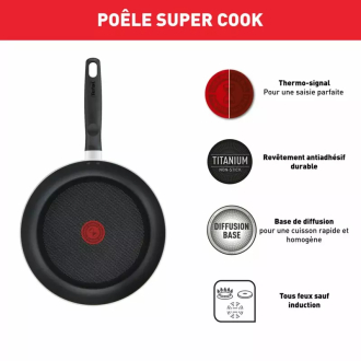 Tefal Unlimited Frypan 32cm Non Electric B4590884 aluminium material heat indicator thermo signal powerglide coating made in france
