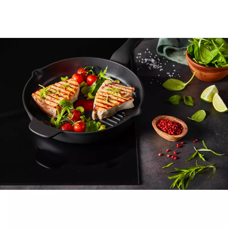 Tefal Unlimited Frypan Grill 26Cm Nonstick Induction E2294074 Aluminium Material Heat Indicator Thermo Signal Titanium Coating Made In France 9 Tefal Unlimited Frypan Grill 26Cm Nonstick Induction E2294074 Aluminium Material Heat Indicator Thermo Signal Titanium Coating Made In France