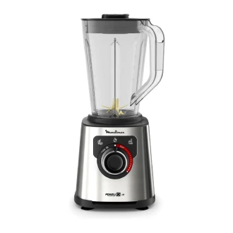 Moulinex Blender 2L Tritan Blender Jar with 2 Mills, 1200W, Titanium Coated Blades, 2x Blade Life, Powelix Life Technology, Stainless Steel Body, Backlit Speed Selector, Large Capacity Jar LM88HD27