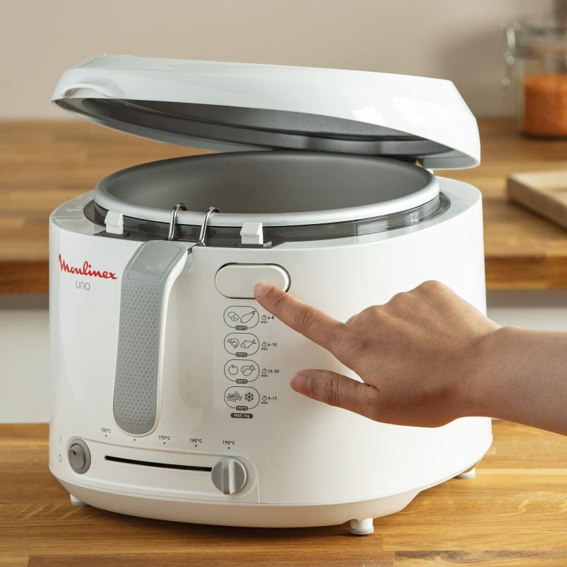 Moulinex Deep Fryer 1Kg/1.8L Capacity 1470W Adjustable Thermostat White Af203127 6 Moulinex Deep Fryer 1Kg/1.8L Capacity 1470W Adjustable Thermostat White Af203127
