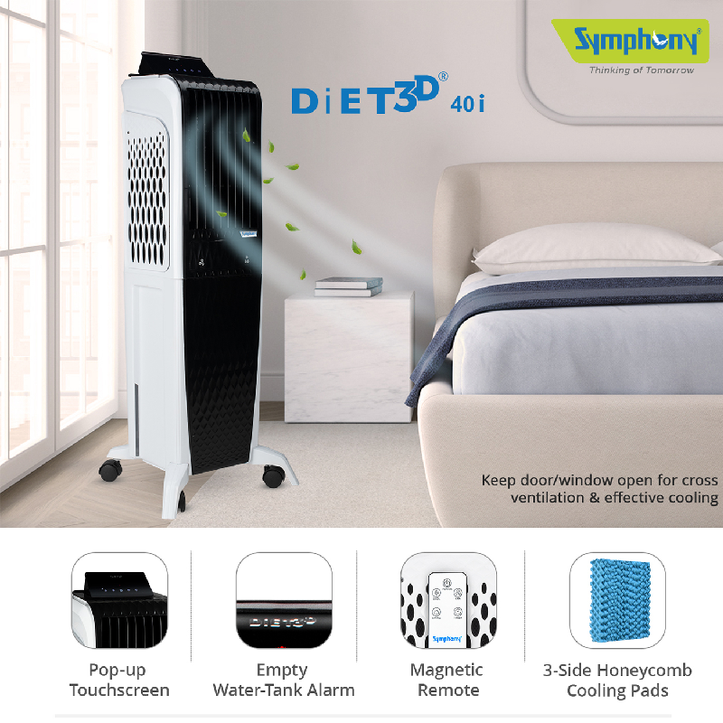 Symphony Tower Air Cooler 40L With Magnetic Full Function Remote Diet 3D 40I 9 Symphony Tower Air Cooler 40L With Magnetic Full Function Remote Diet 3D 40I