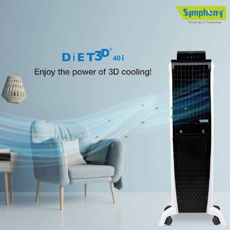 Symphony Tower Air Cooler 40L With Magnetic Full Function Remote Diet 3D 40I 6 Symphony Tower Air Cooler 40L With Magnetic Full Function Remote Diet 3D 40I