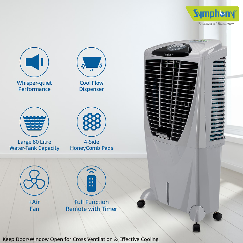 Symphony Desert Air Cooler 80L With Powerful Fan, Honeycomb Pads, I-Pure Technology Winter 80Xl 7 Symphony Desert Air Cooler 80L With Powerful Fan, Honeycomb Pads, I-Pure Technology Winter 80Xl