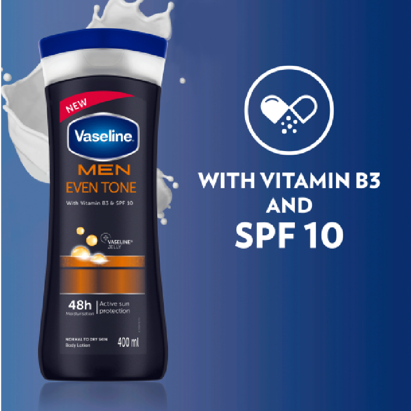 Vaseline Men Spf10 Body Lotion Even Tone 400Ml (Pack Of 3Pcs) 6 Vaseline Men Spf10 Body Lotion Even Tone 400Ml (Pack Of 3Pcs)