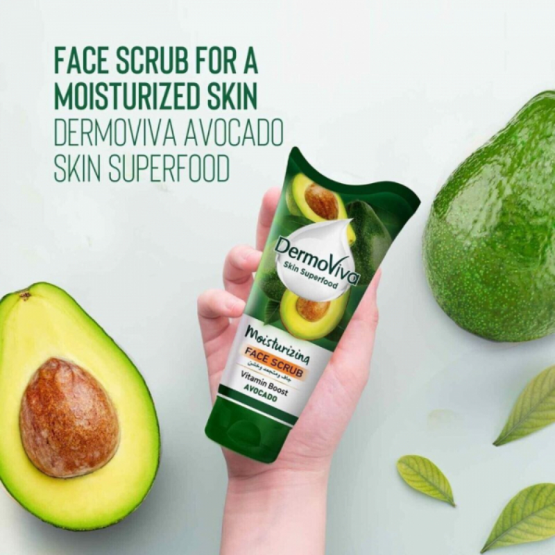 Dermoviva Face Scrub Moisturizing Vitamin Boost Avocado 150Ml 3 Dermoviva Face Scrub Moisturizing Vitamin Boost Avocado 150Ml - Set Of 3 Pcs