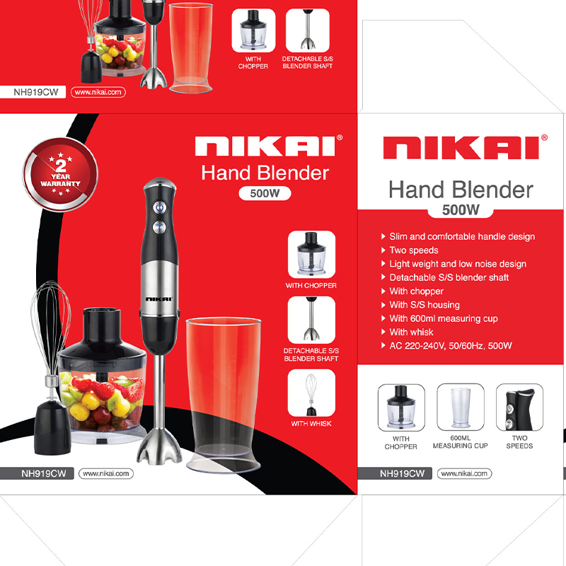 Nikai Hand Blender 600Ml With Chopper Stainless Steel Housing 500W Nh919Cw Detachable Stainless Steel Blender Shaft With Whisk 2 Speeds 1 Nikai Hand Blender 600Ml With Chopper Stainless Steel Housing 500W Nh919Cw Detachable Stainless Steel Blender Shaft With Whisk 2 Speeds