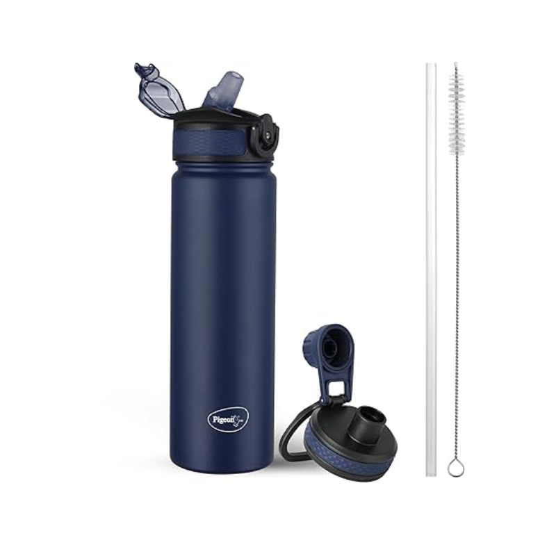 Pigeon Rush Thermos Flask 750Ml Blue – Stainless Steel Sipper With Straw, Cleaner &Amp; Extra Cap Sap 16259 1 Pigeon Rush Thermos Flask 750Ml Blue – Stainless Steel Sipper With Straw, Cleaner &Amp; Extra Cap Sap 16259