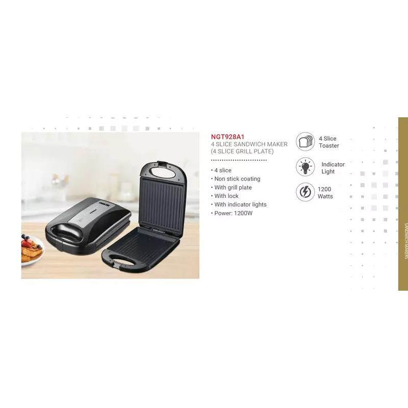 Nikai Sandwich Toaster 4 Slice 3 In 1 Waffle Grill And Sanwich 1200W Ngt928A1 Non Stick Coating Plates With Light Indicator And Lock 6 Nikai Sandwich Toaster 4 Slice 3 In 1 Waffle Grill And Sanwich 1200W Ngt928A1 Non Stick Coating Plates With Light Indicator And Lock