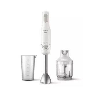 Philips Hand Blender 650W, 1 Compact Chopper Accessory, ProMix Blending Technology 0.5L, 3 Pin With Metal Bar, White, HR2535