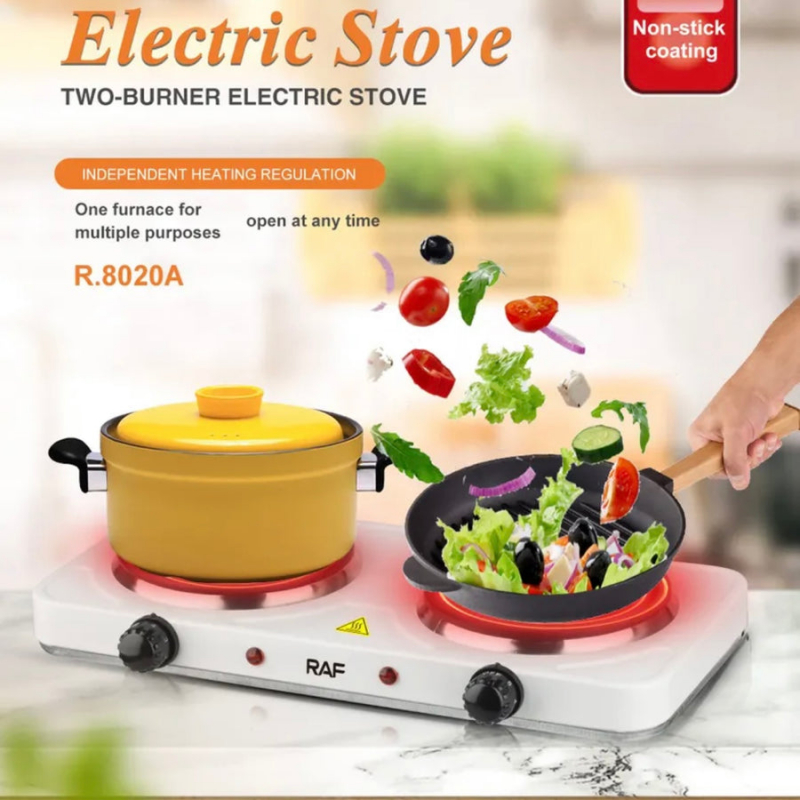 Raf Hotplate 1000W Double, Uniform Heat, Simple Operation R.8020 A 6 Raf Hotplate 1000W Double, Uniform Heat, Simple Operation R.8020 A