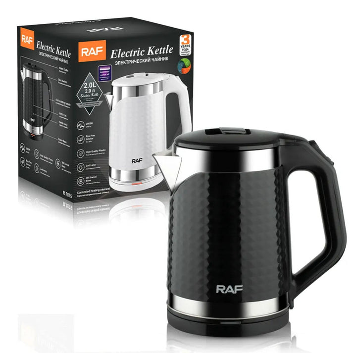 Raf Kettle 2L 2000W Stainless Steel, Bpa Free Interior, 360 Swivel Base, Led Indicator Light R.7875 3 Raf Kettle 2L 2000W Stainless Steel, Bpa Free Interior, 360 Swivel Base, Led Indicator Light R.7875