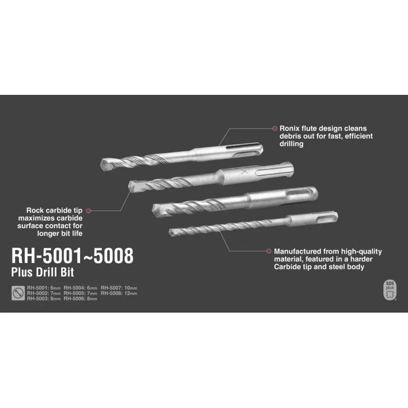 Ronix Sds Plus Drill Bit 8 X 160Mm Rh-5006 2 Ronix Sds Plus Drill Bit 8 X 160Mm Rh-5006