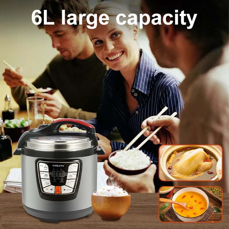 Sokany Pressure Cooker Multifunctional 6L 1000W Overheat Protection With Touch Screen Sk-2401 3 Sokany Pressure Cooker Multifunctional 6L 1000W Overheat Protection With Touch Screen Sk-2401