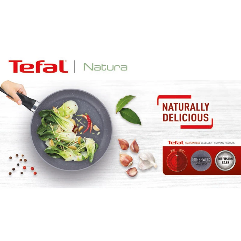 Tefal Natura Frypan 28Cm Non Electric B2260695 Aluminium Material Heat Indicator Thermo Signal Stone Effect Coating 4 Tefal Natura Frypan 28Cm Non Electric B2260695 Aluminium Material Heat Indicator Thermo Signal Stone Effect Coating
