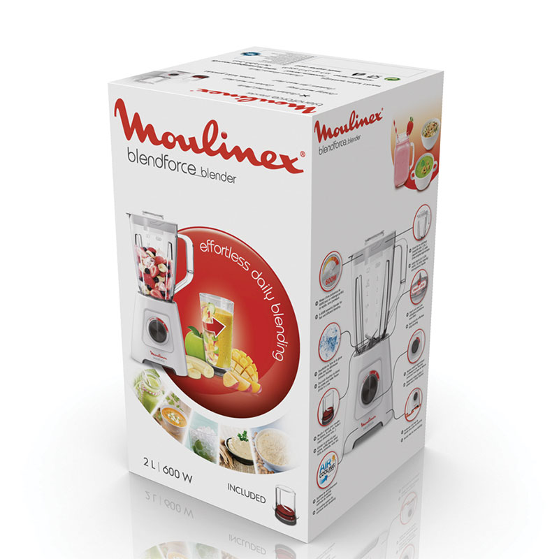 Moulinex Blender 2L Plastic Jug With Mini Chopper Blend Force 600W Lm422127 - 2 Plastic Jars Removable Blades Smart Lock Technology 2 Speeds With Pulse 3 Moulinex Blender 2L Plastic Jug With Mini Chopper Blend Force 600W Lm422127 - 2 Plastic Jars Removable Blades Smart Lock Technology 2 Speeds With Pulse