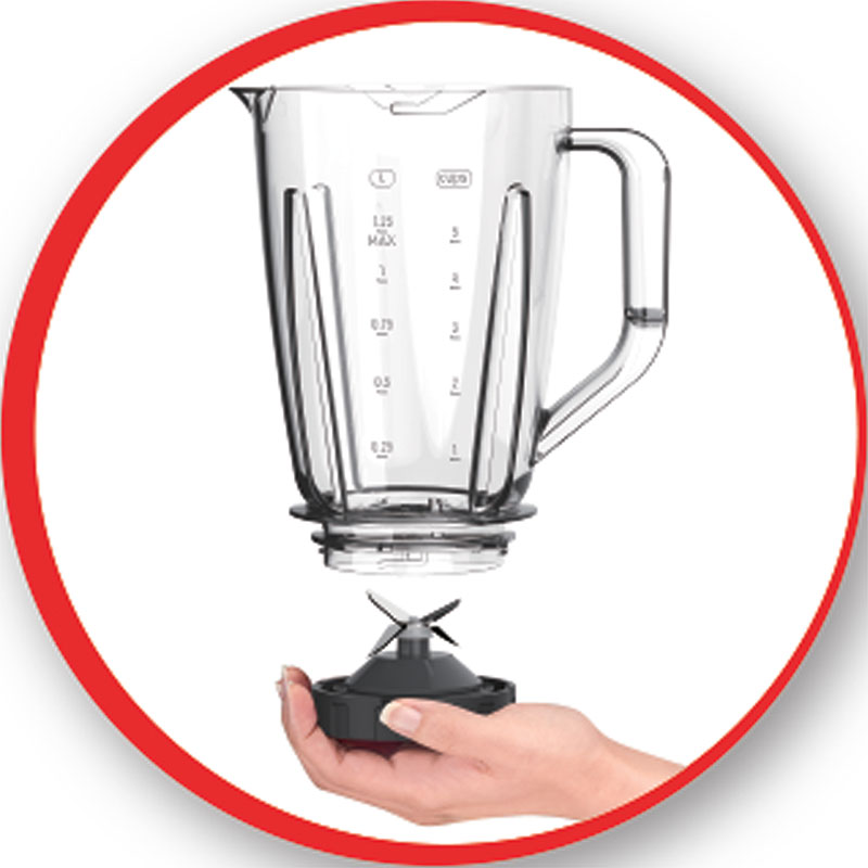 Moulinex Blender 2L Plastic Jug With Mini Chopper Blend Force 600W Lm422127 - 2 Plastic Jars Removable Blades Smart Lock Technology 2 Speeds With Pulse 5 Moulinex Blender 2L Plastic Jug With Mini Chopper Blend Force 600W Lm422127 - 2 Plastic Jars Removable Blades Smart Lock Technology 2 Speeds With Pulse