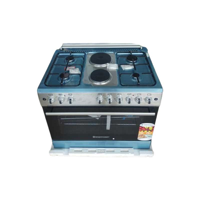 Westpoint Freestanding Cooker, 60X60Cm, 4 Gas, 2 Electric Plates, Electric Oven With Grill Glass Lid. Auto Ignition, Inox Wcer9642E8X 2 Westpoint Freestanding Cooker, 60X60Cm, 4 Gas, 2 Electric Plates, Electric Oven With Grill Glass Lid. Auto Ignition, Inox Wcer9642E8X