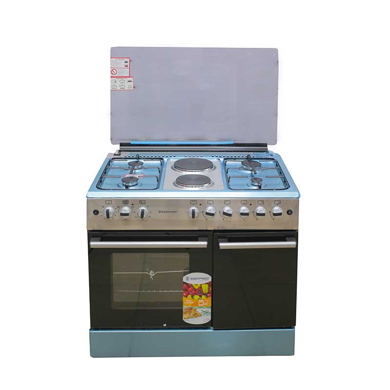 Westpoint Cooker 90X60, 4 Gas Burners, 2 Electric Plate, Electric Oven + Gas Compartment Inox Wcer9642E8Xbo 1 Westpoint Cooker 90X60, 4 Gas Burners, 2 Electric Plate, Electric Oven + Gas Compartment Inox Wcer9642E8Xbo