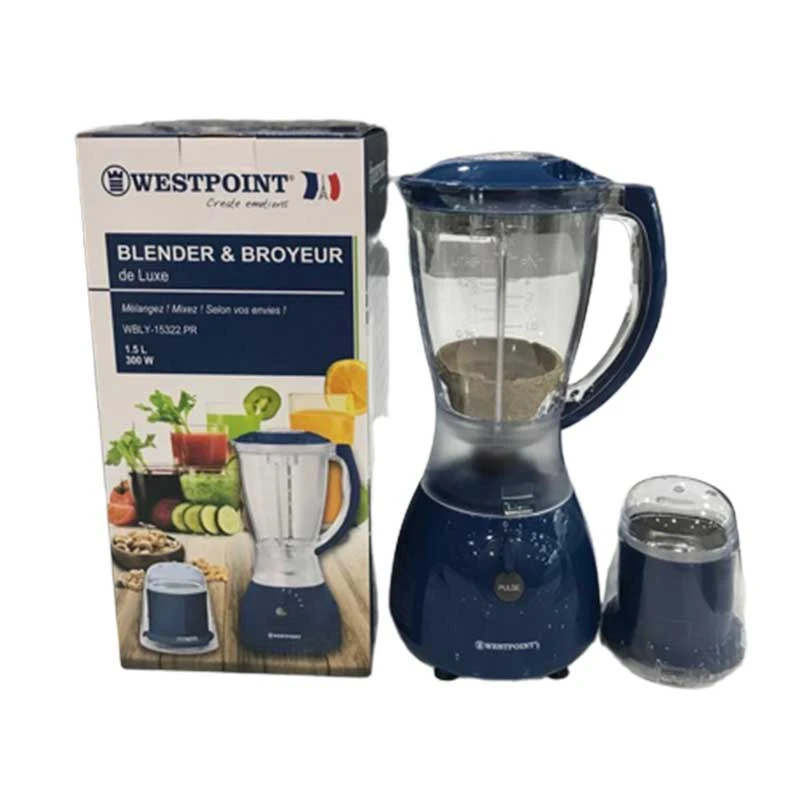 Westpoint Blender 1.5L Plastic Jar 300W With Mill Wbly-15322.Pr 4 Westpoint Blender 1.5L Plastic Jar 300W With Mill Wbly-15322.Pr
