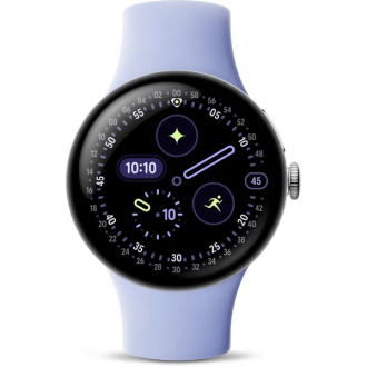 Google Pixel Watch 4 Wi-Fi 41mm - Polished Silver with Iris Active Band