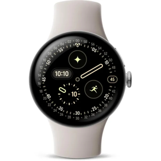 Google Pixel Watch 4 Wi-Fi 41mm - Polished Silver with Porcelain Active Band