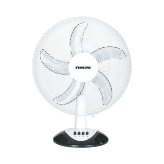 Nikai Table Fan 16" 41W High Performance Copper Motor Wide Angle Horizontal Oscillation 5 Leaf “AS” Transparent Blades NTF1638T1