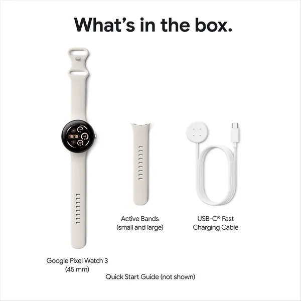 Google Pixel Watch 3 Wi-Fi 45Mm - Matte Black With Obsidian Active Band 15 Google Pixel Watch 3 Wi-Fi 45Mm - Matte Black With Obsidian Active Band