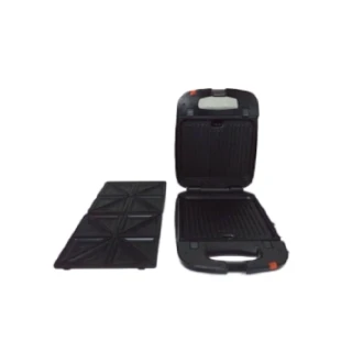 Von Sandwich Maker 4 Slice 1200W with 2 Plates, Non-Stick Coating Black VSM421AK