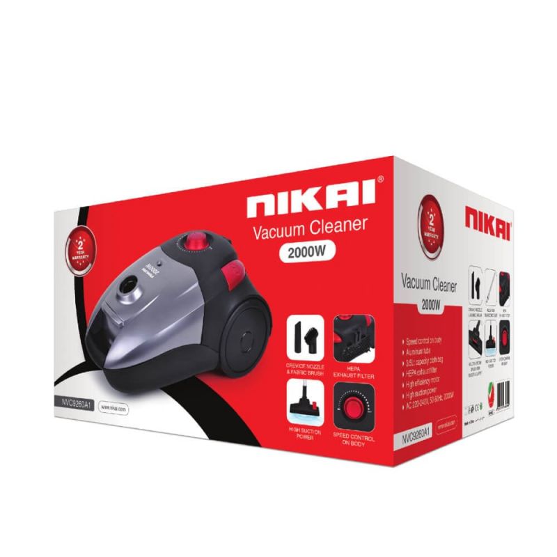 Nikai Vacuum Cleaner 3.5L Carry Handle With Cloth Bag 2000W Nvc9260A1 Metal Telescopic Tube Exhaust Filter Multipurpose Brush For Floor And Carpet High Efficiency Motor 7 Nikai Vacuum Cleaner 3.5L Carry Handle With Cloth Bag 2000W Nvc9260A1 Metal Telescopic Tube Exhaust Filter Multipurpose Brush For Floor And Carpet High Efficiency Motor