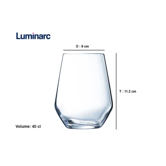 Luminarc Val Surloire HB Fine Rim Tumbler 400ml F6 P4035 (Pack of 6Pcs)