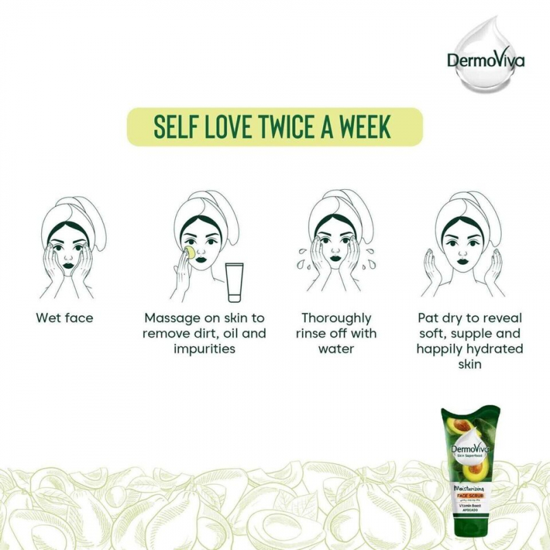 Dermoviva Face Scrub Moisturizing Vitamin Boost Avocado 150Ml 6 Dermoviva Face Scrub Moisturizing Vitamin Boost Avocado 150Ml - Set Of 3 Pcs