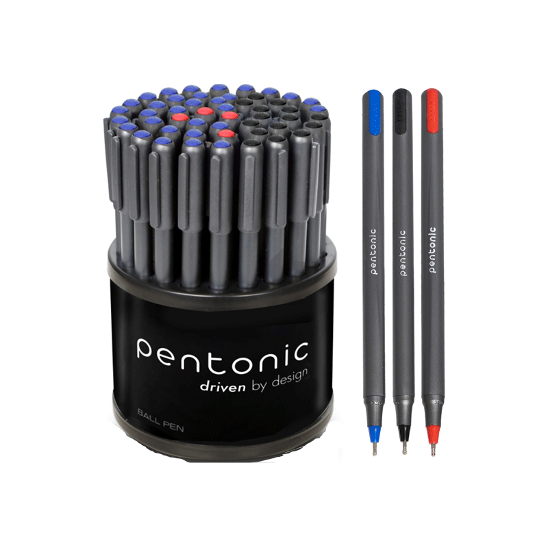 Pentonic Ballpen Assorted Dispenser, Low Viscosity Ink Allows The Rolling Ball To Glide Across All Kinds Of Paper Surfaces Without Smearing, Sleek Charcoal Gray Finish 50Pcs Pbpa50S 1 Pentonic Ballpen Assorted Dispenser, Low Viscosity Ink Allows The Rolling Ball To Glide Across All Kinds Of Paper Surfaces Without Smearing, Sleek Charcoal Gray Finish 50Pcs Pbpa50S
