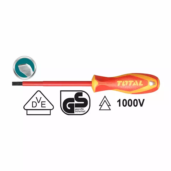 Total Screwdriver Insulated &Amp; Magnetic 100Mm Thtis4100 1 Total Screwdriver Insulated &Amp; Magnetic 100Mm Thtis4100