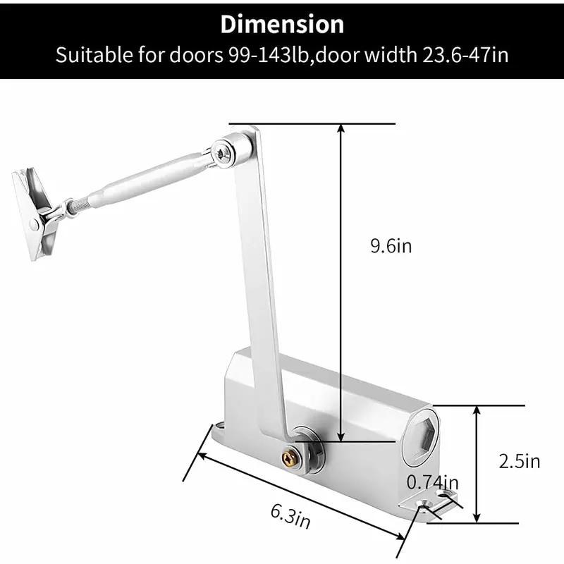 Generic Adjustable Overhead Fire Rated Door Closer - 45-75 Kg Capacity, Easy Installation, Durable Aluminum Alloy For Commercial/Domestic Use. 3 Generic Adjustable Overhead Fire Rated Door Closer - 45-75 Kg Capacity, Easy Installation, Durable Aluminum Alloy For Commercial/Domestic Use.