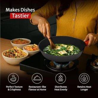 Pigeon Imperi Luxe Cast Iron Frypan 26cm – Non-Stick, Toxin-Free with Free Silicone Grip Sap 16298