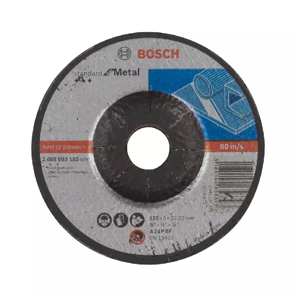 Bosch Standard For Metal Grinding Disc With Depressed Centre 125 X 22.23 X 6.0 Mm 2608603182 1 Bosch Standard For Metal Grinding Disc With Depressed Centre 125 X 22.23 X 6.0 Mm 2608603182