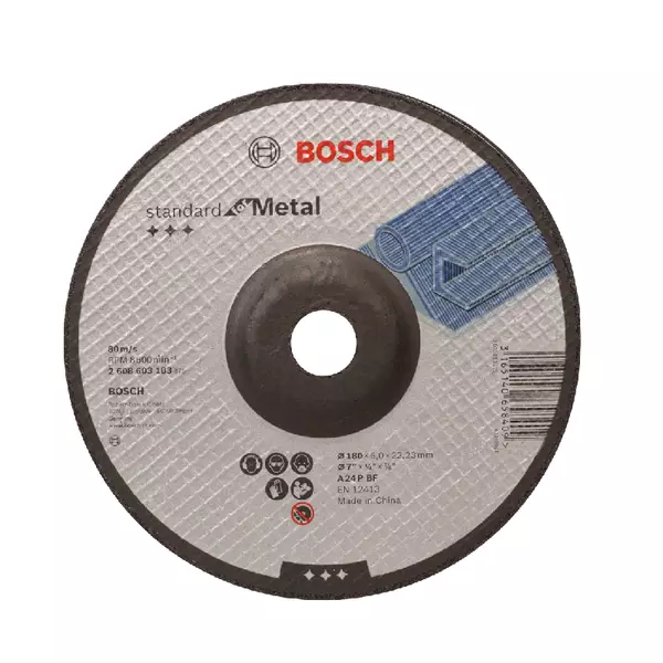 Bosch Standard For Metal Grinding Disc With Depressed Centre 180 X 22.23 X 6.0 Mm 2608603183 1 Bosch Standard For Metal Grinding Disc With Depressed Centre 180 X 22.23 X 6.0 Mm 2608603183