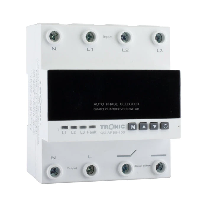 Tronic Automatic Phase Selector – 100A, 3-Phase + Neutral, Digital Control Co Aps5-100 1 Tronic Automatic Phase Selector – 100A, 3-Phase + Neutral, Digital Control Co Aps5-100