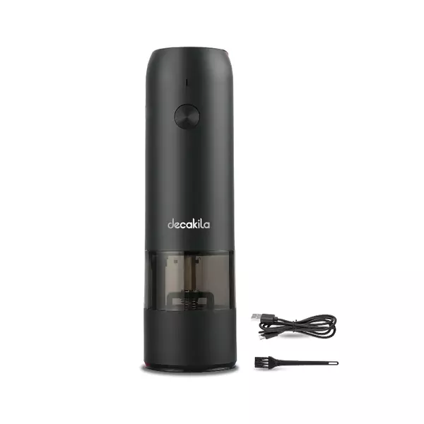 Decakila Pepper Grinder Electric Stainless Steel Body Carbon Steel Shaft 12W Kmtt023B Grinding Coarseness Adjustment Built In Led Lamp 3.7V Battery 1 Decakila Pepper Grinder Electric Stainless Steel Body Carbon Steel Shaft 12W Kmtt023B Grinding Coarseness Adjustment Built In Led Lamp 3.7V Battery