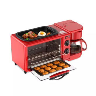 Decakila Breakfast Station 9l Oven Capacity 3 In 1 Baking Frying and Coffee Maker 1050w Keev003r 30 mins timer with bell ring 100°c - 230°c oven temperature control 0.5l coffee maker 4 cups capacity